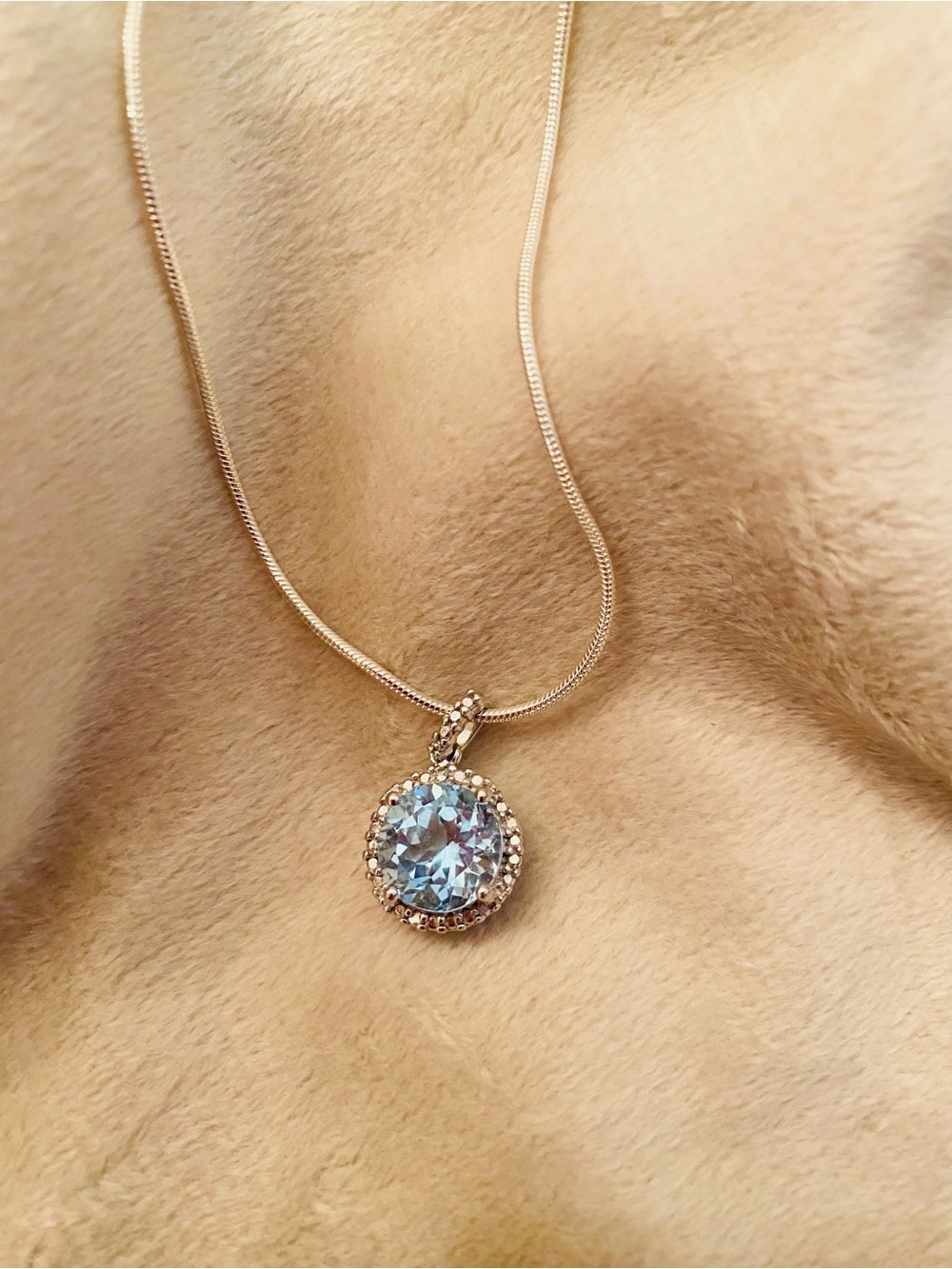 Blue Topaz Sterling Silver Pendant